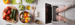 Laptop with different types of vegetables behind it
