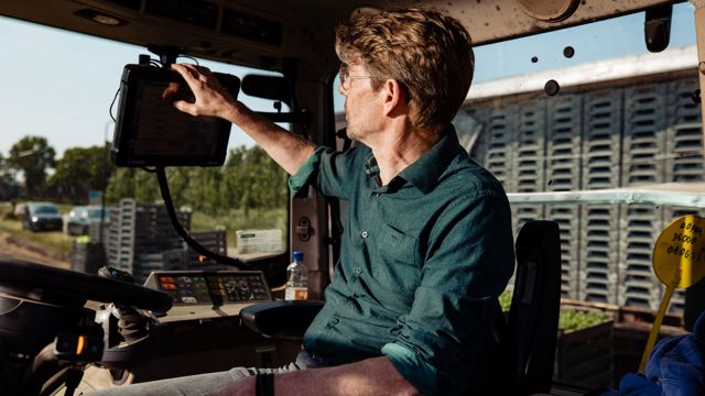 man in tractor