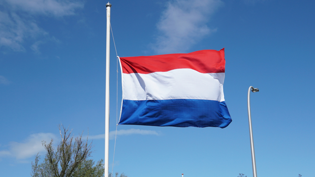 Dutch flag at half mast