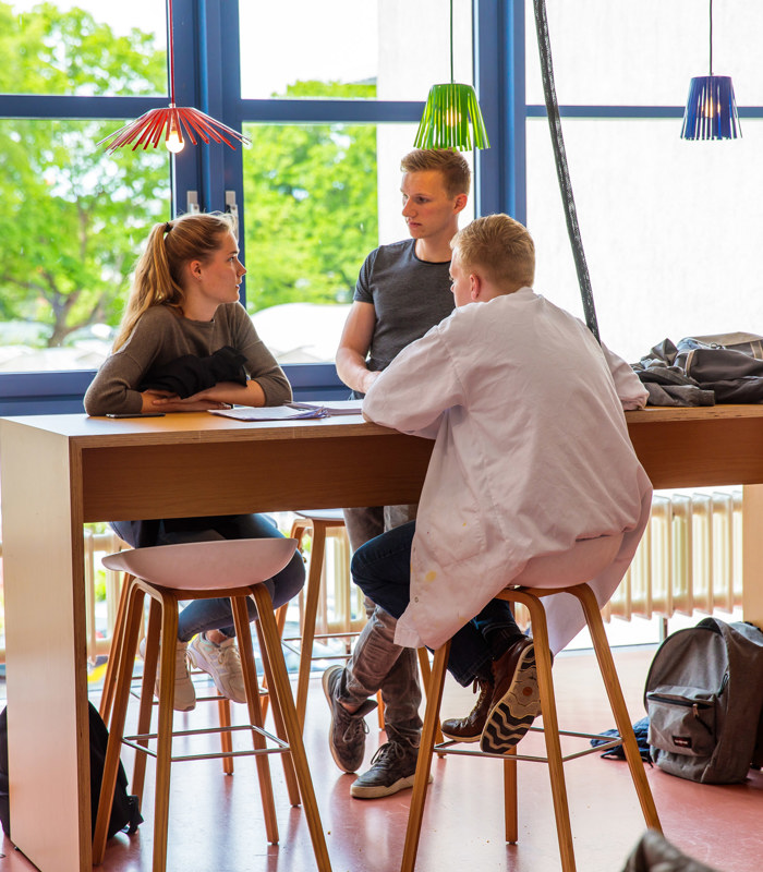 Students at HAS building