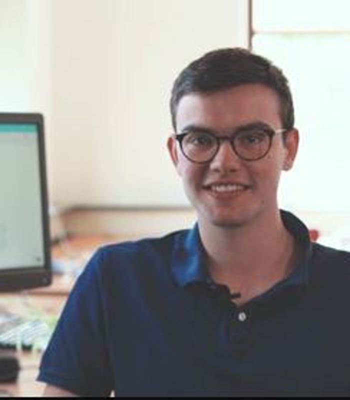 student corne in bedrijf